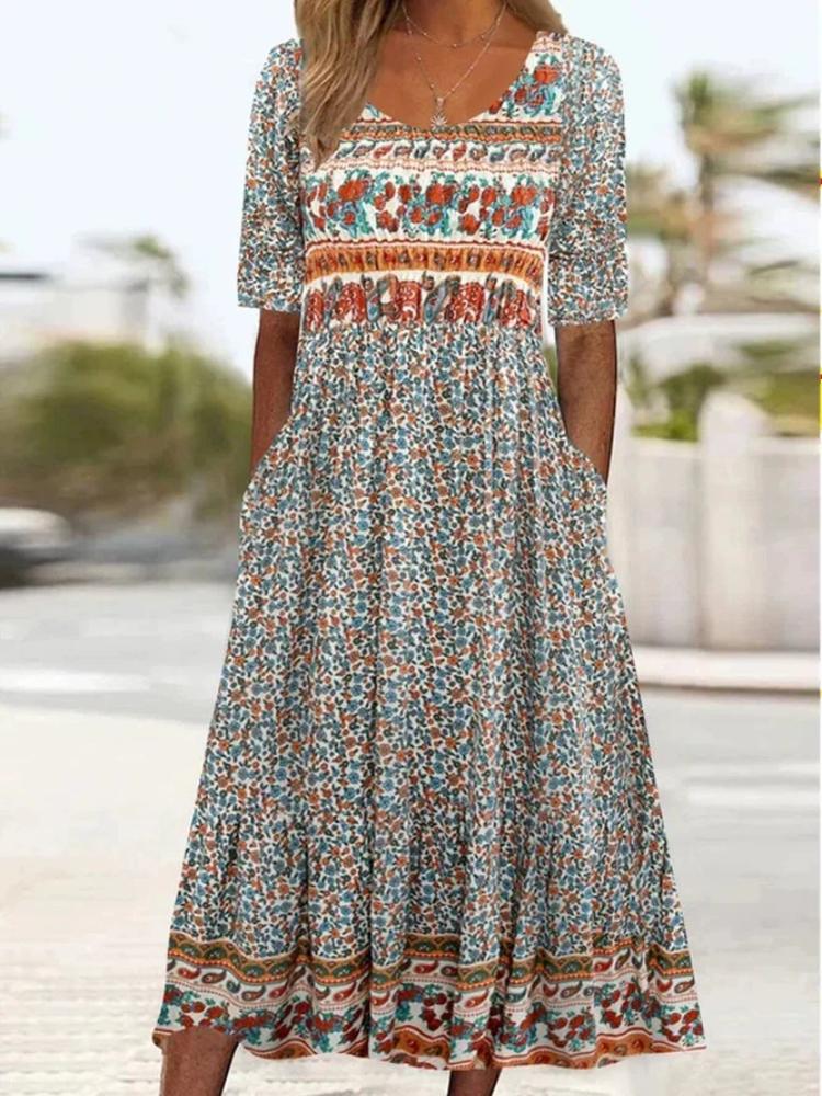 Maya | Bohemian Printed Dress