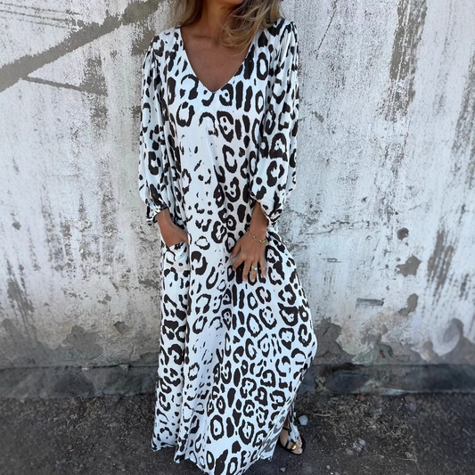 Denise | Dress with Leopard Print