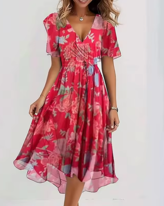 Patricia | Vibrant Abstract Print Midi Dress