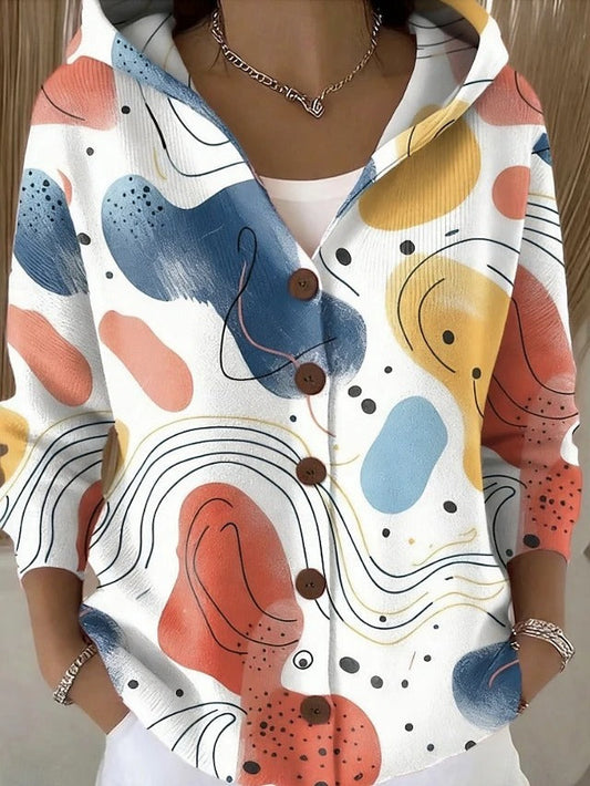 Ellen | Cozy Long Cardigan with Artistic Design