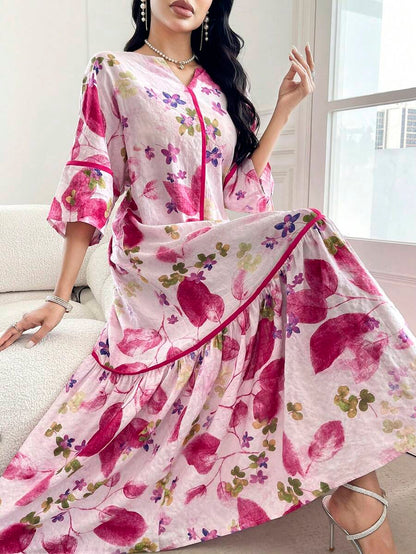 Leah™ | Floral Print Ruffle Dress