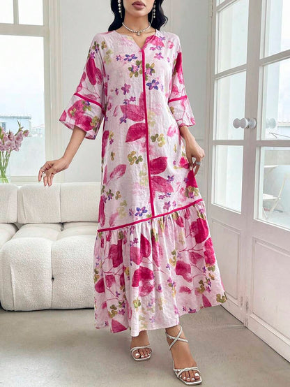 Leah™ | Floral Print Ruffle Dress