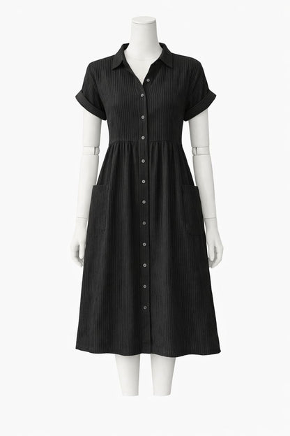 Jennifer | Striped Button-Down Midi Dress