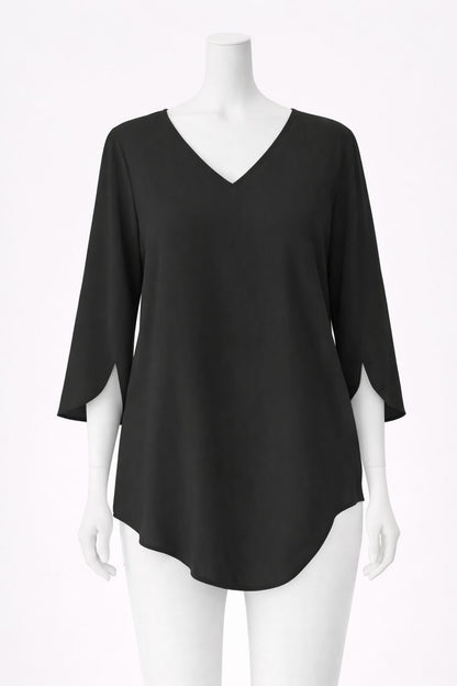 Margot | Flowy V-Neck 3/4 Sleeve Blouse