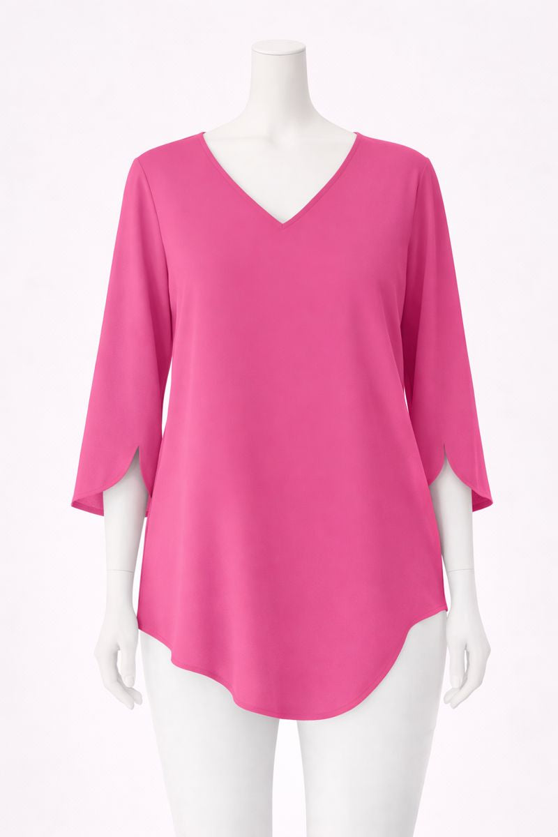 Margot | Flowy V-Neck 3/4 Sleeve Blouse