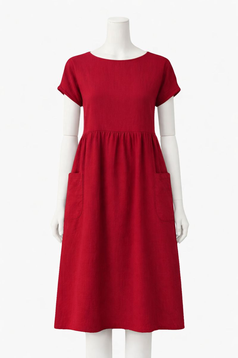 Pauline | Relaxed Short-Sleeve Midi Dress