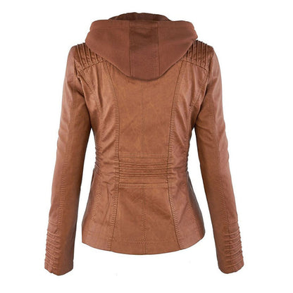 Olive™ - Waterproof Women's Leather Jacket with Hood