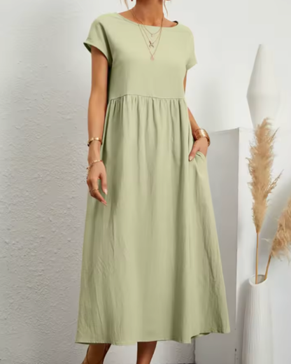 Pauline | Relaxed Short-Sleeve Midi Dress