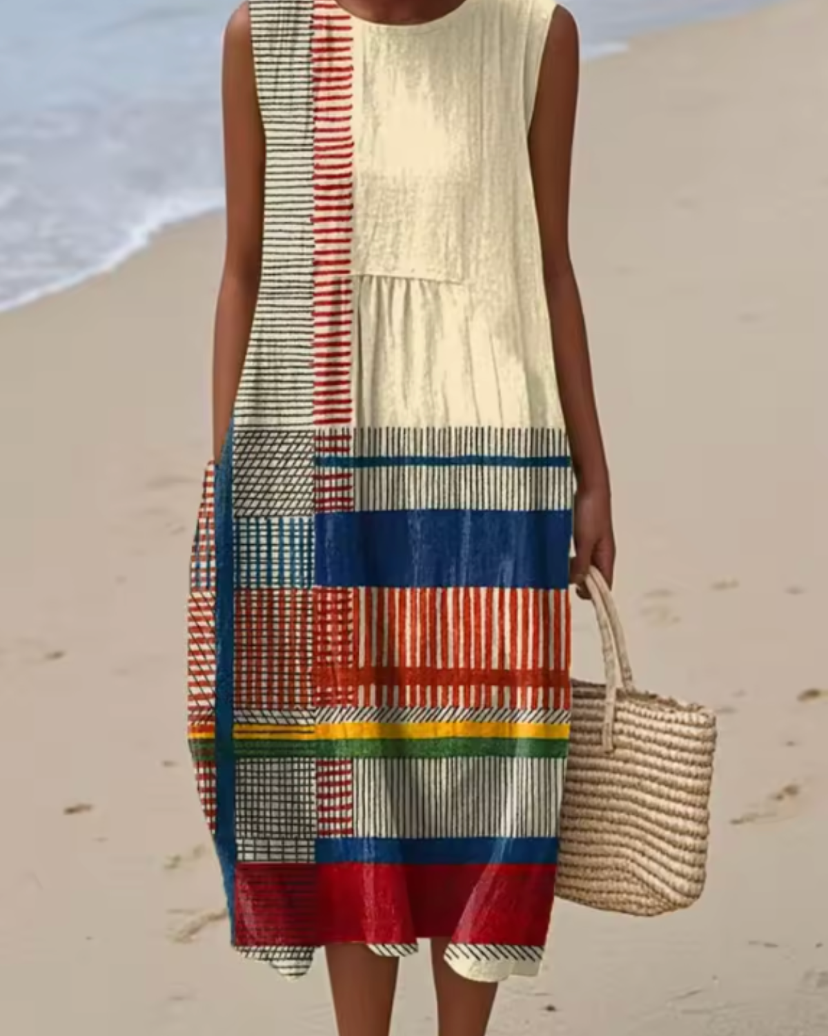 Robin | Bohemian Patchwork Sleeveless Beach Dress
