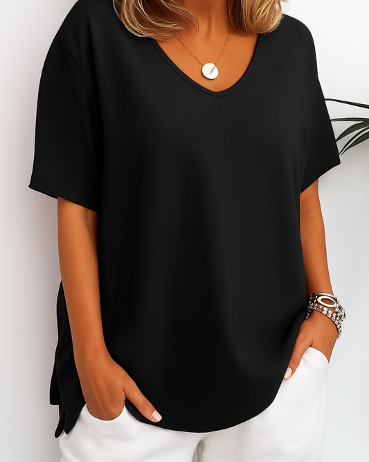 Jessie | Relaxed Fit Short-Sleeve V-Neck Top