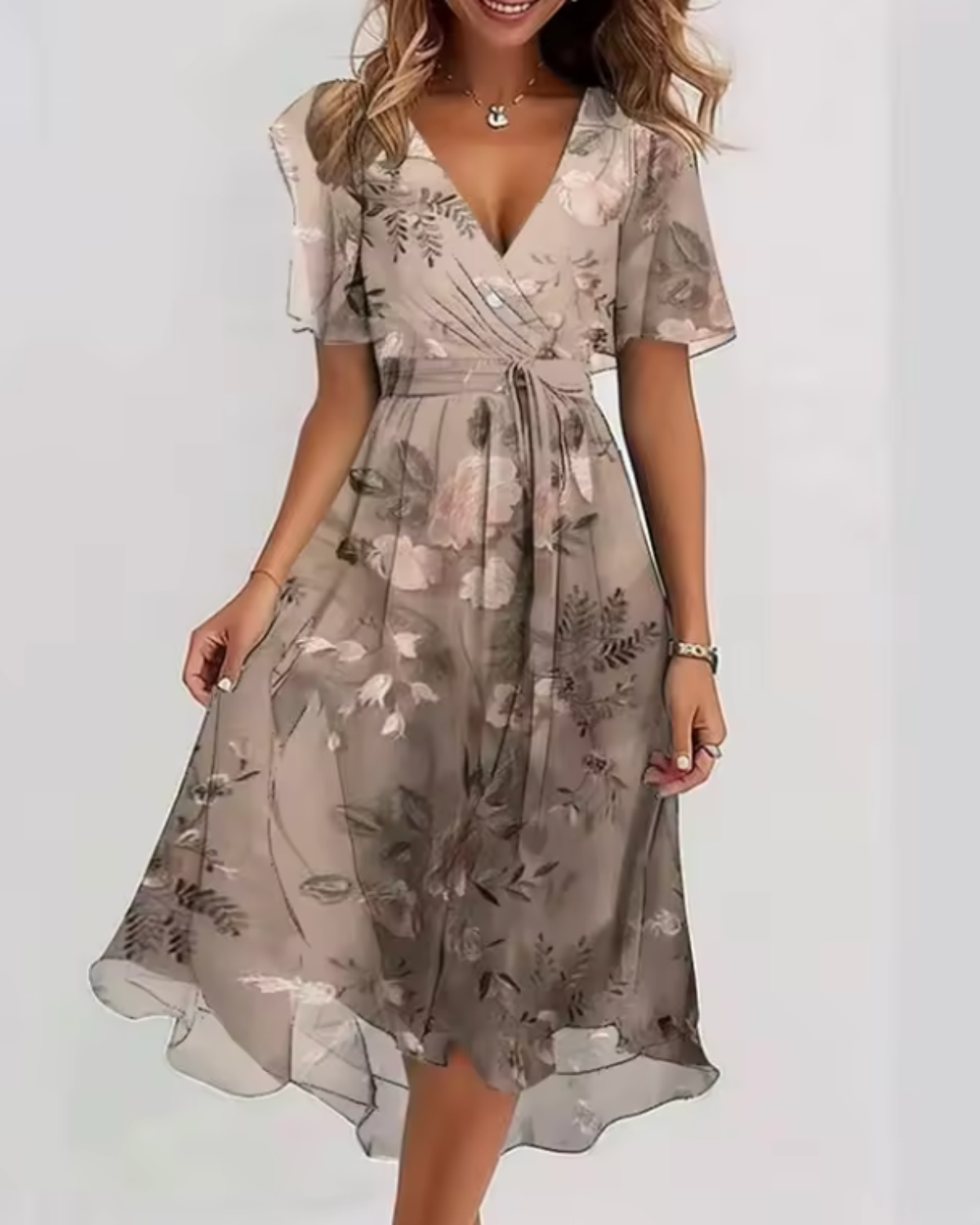 Patricia | Vibrant Abstract Print Midi Dress