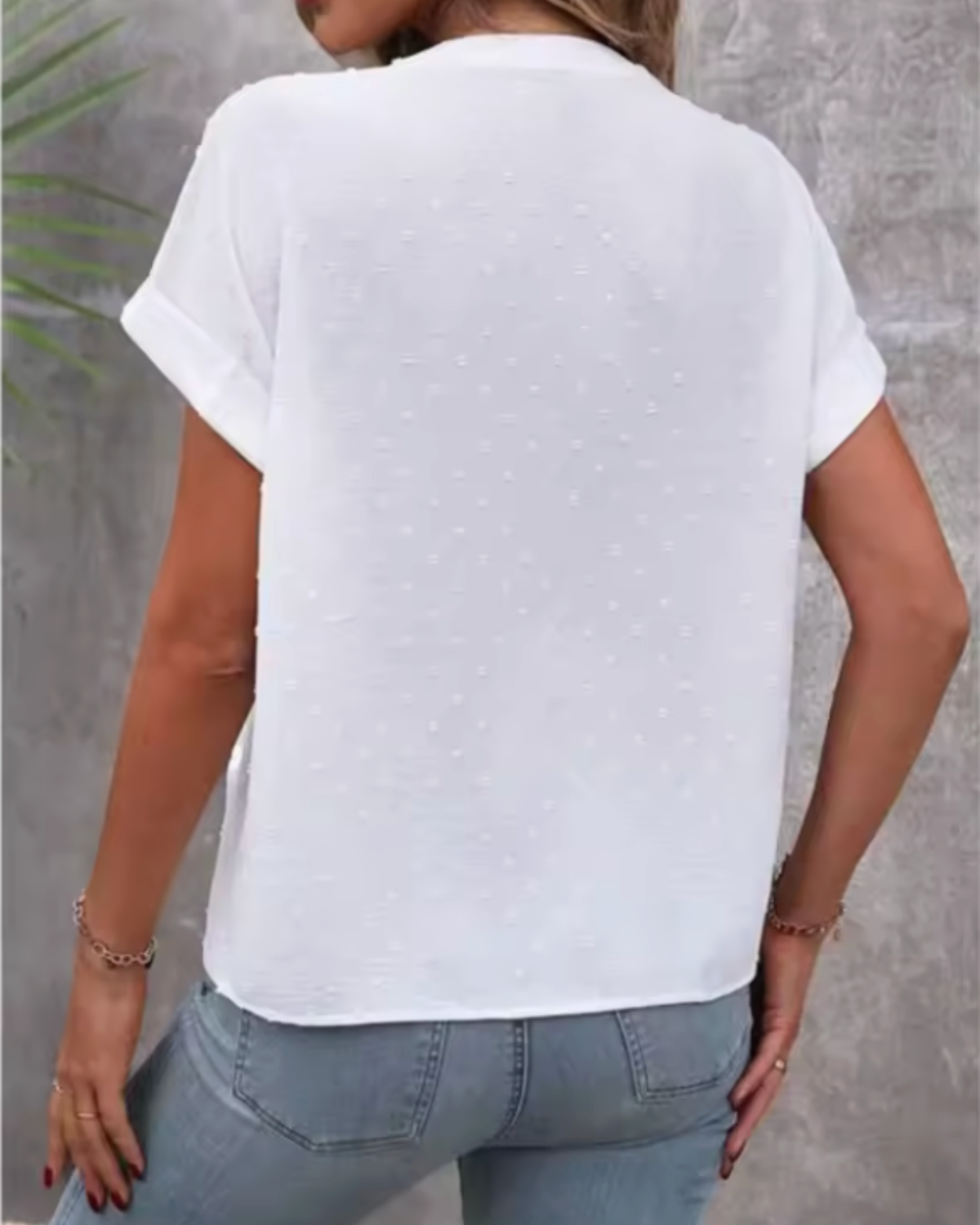 Rosa | Short-Sleeve Textured Button Blouse