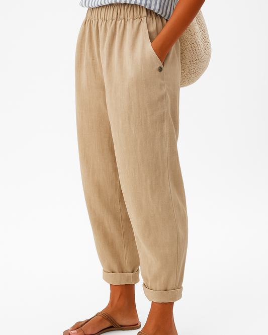 Lightweight Elastic Waist Summer Pants