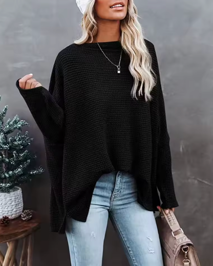 Off-Shoulder Textured Knit Shirt