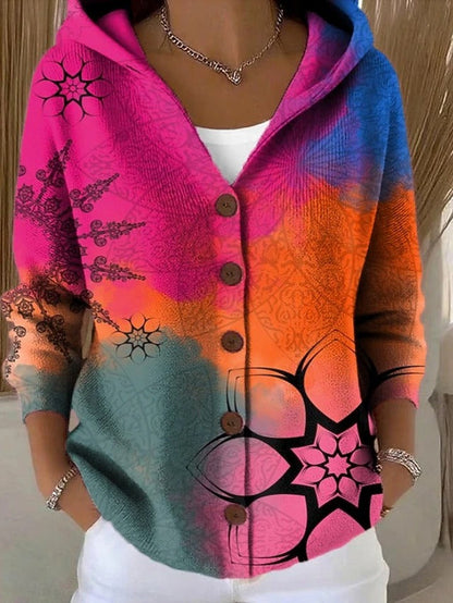 Ellen | Cozy Long Cardigan with Artistic Design