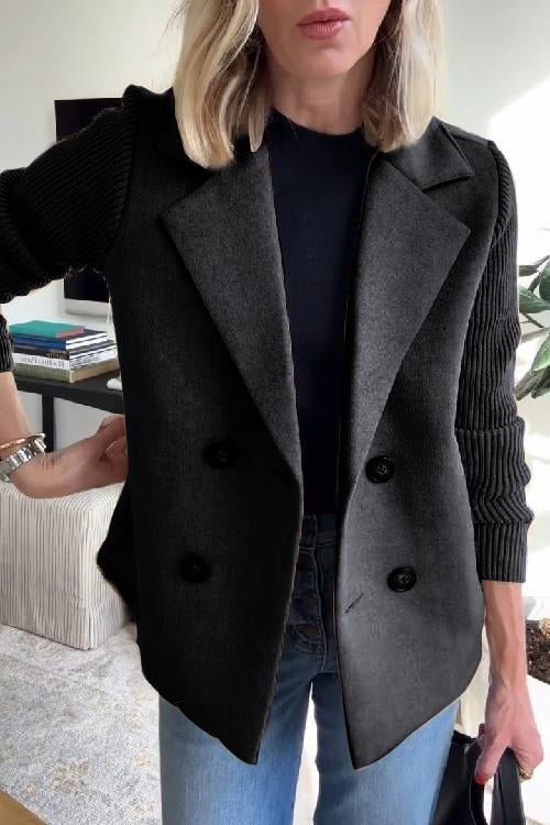 Camryn™ Elegant Knit-Sleeve Blazer