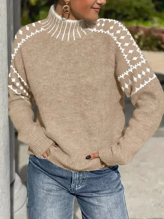 Women's Elegant High Neck Sweater