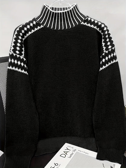Women's Elegant High Neck Sweater