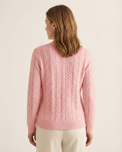Cable-Knit Front Zip Sweater
