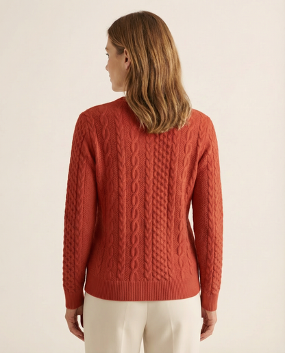 Cable-Knit Front Zip Sweater