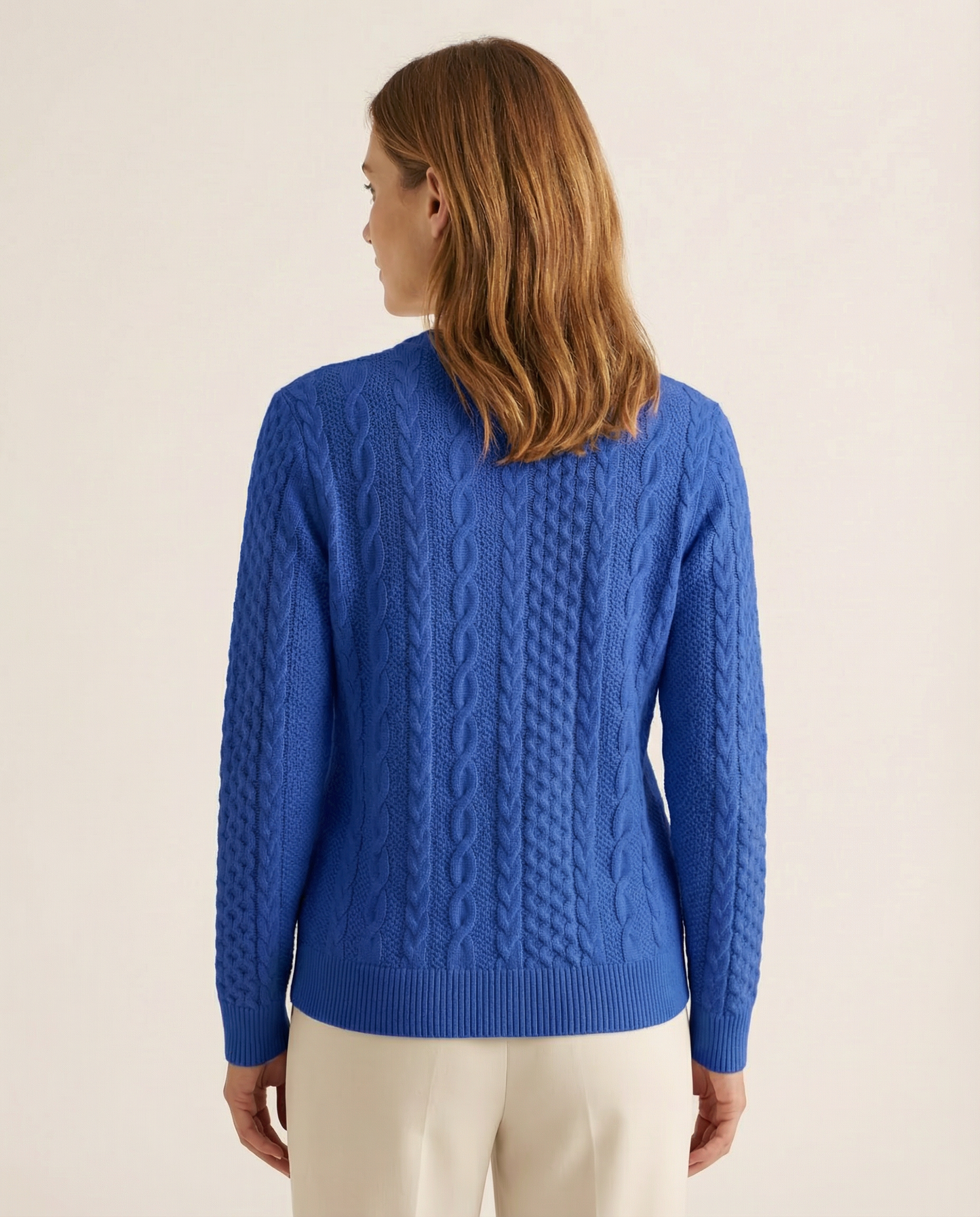 Cable-Knit Front Zip Sweater